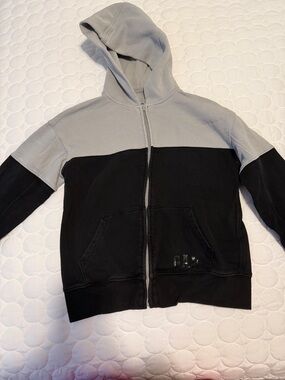 GAP Kids Two-Tone Black and Gray Zip Hoodie